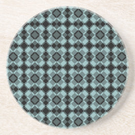 Porta-copos Padrão Xadrez Azul Preto Argyle