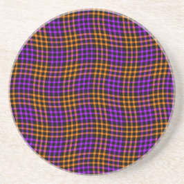 Porta-copos Padrão Xadrez Plaid Laranja Roxo Seamless