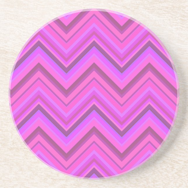 Porta-copos Padrão zigzag de listras rosa (Frente)