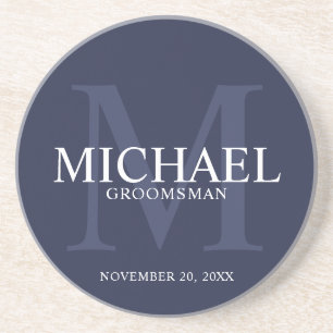 Porta-copos Padrinhos de casamento Personalizados Azul Marinho