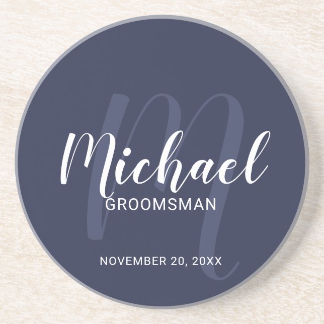 Porta-copos Padrinhos de casamento Personalizados de Script Mo (Frente)