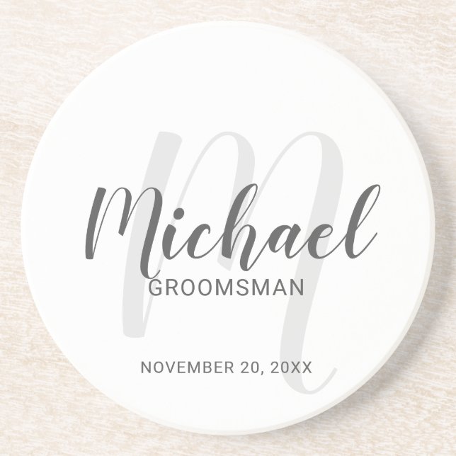 Porta-copos Padrinhos de casamento Personalizados de Script Mo (Frente)