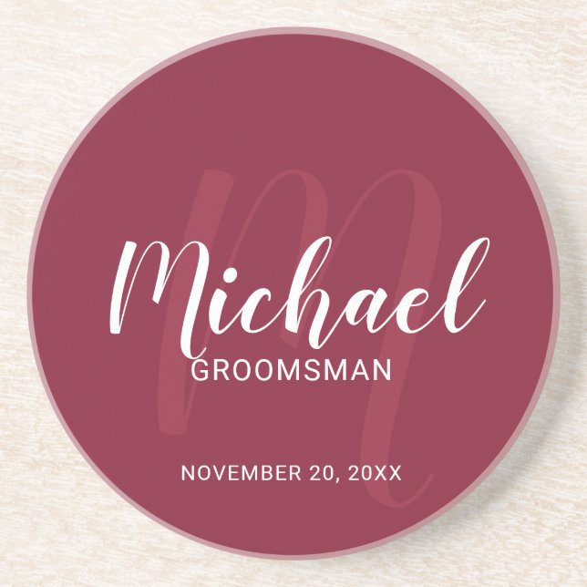 Porta-copos Padrinhos de casamento Personalizados de Script Mo (Frente)