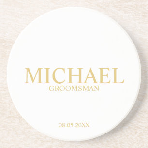 Porta-copos Padrinhos de casamento personalizados Dourados cl