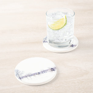 Porta-copos Paisagem de inverno de neve