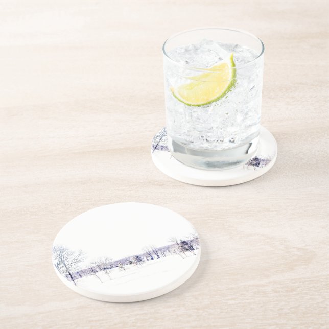 Porta-copos Paisagem de inverno de neve (Lateral)