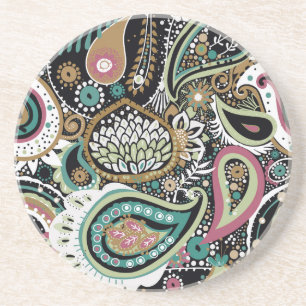 Porta-copos Paisley asiático: design moderno sem costura.
