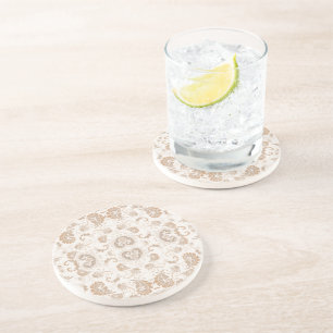 Porta-copos Paisley em Beige Aestésico Moderno Tan Brown
