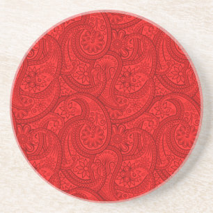 Porta-copos Paisley vermelho