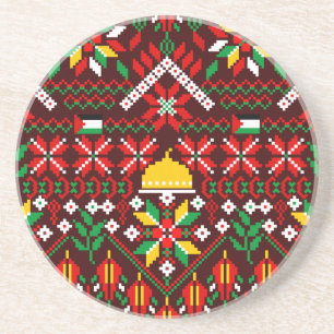 Porta-copos Palestina Tatreez Embroderia Tradicional