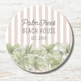 Porta-copos Palmeiras tropicais Belga Stripes Beach House