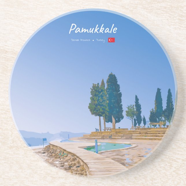 Porta-copos Pamukkale, Turquia - Piscinas Termais (Frente)