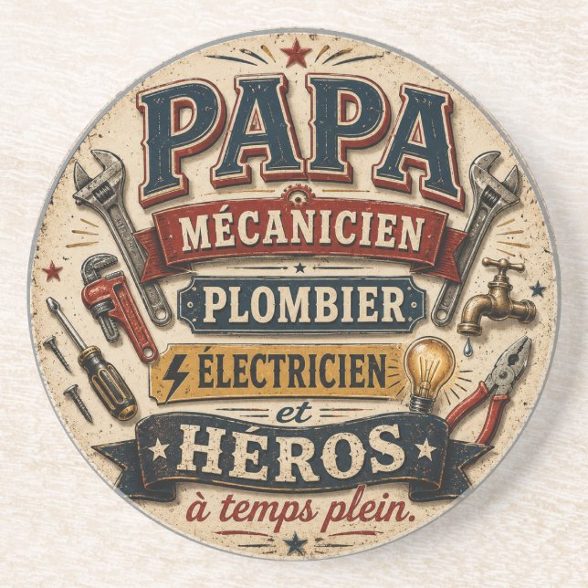 Porta-copos Papa fête des pères (Frente)