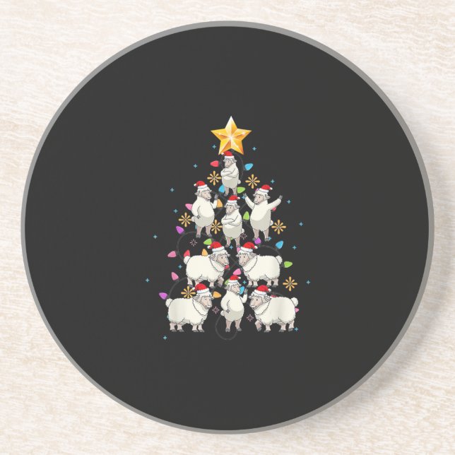 Porta-copos Papais noeis Árvore de Natal Luzes Engraçadas Pres (Frente)