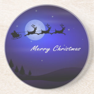 Porta-copos Papais noeis Sleigh Moon Feliz Natal
