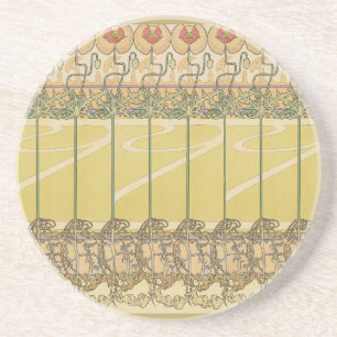 Porta-copos Papel de Parede Floral Art Nouveau Alfonse Mucha P