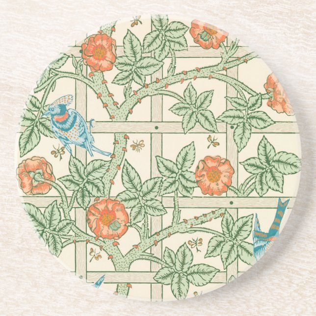 Porta-copos Papel de Parede Vitoriano Treliça William Morris (Frente)