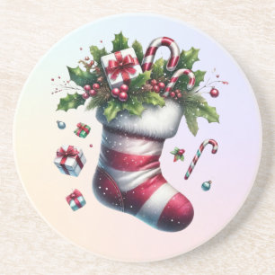 Porta-copos Parada de Natal com presentes e canas doces