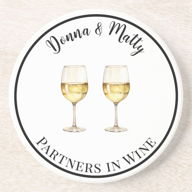Porta-copos Parceiros de Vinho Branco na Bebida de Vinho (Frente)