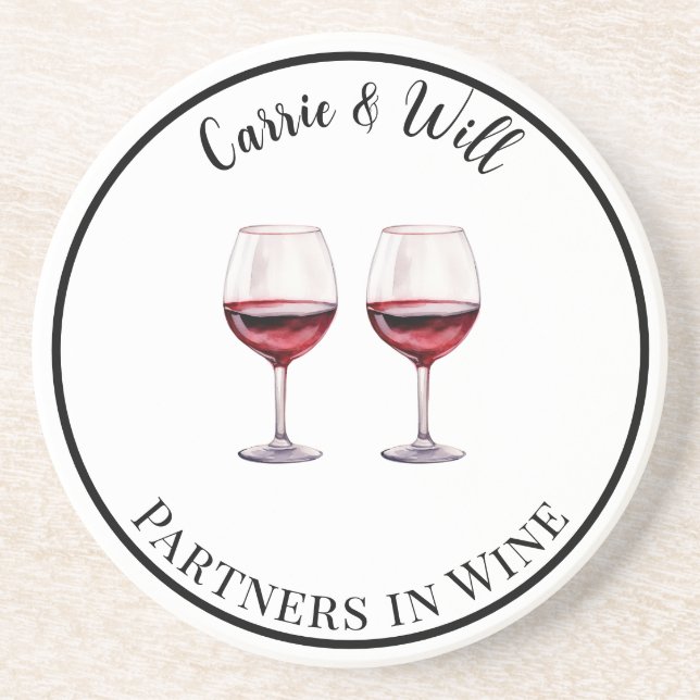Porta-copos Parceiros de Vinho Tinto na Bebida de Vinho (Frente)