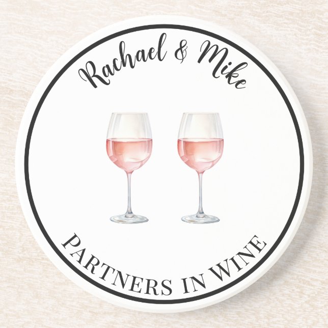 Porta-copos Parceiros do Rosé no Vinho Bebem  (Frente)