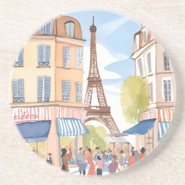 Porta-copos Paris França Torre Eiffel Aquarela