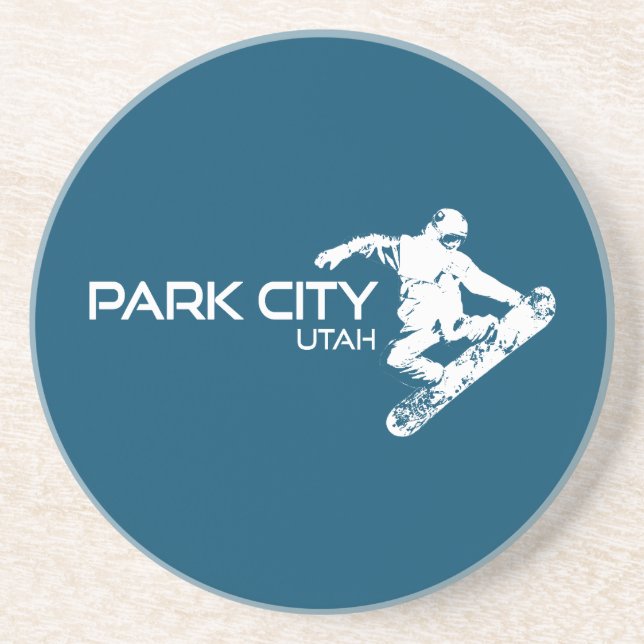 Porta-copos Park City Utah Snowboarder (Frente)