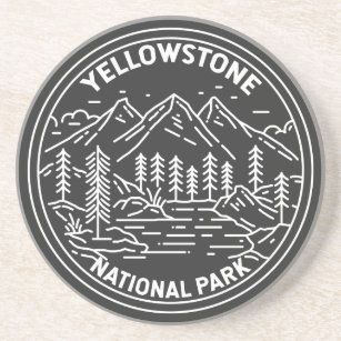 Porta-copos Parque Nacional Yellowstone Vintage Monoline