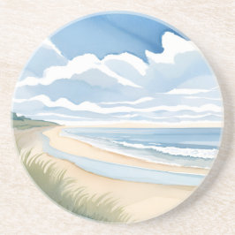 Porta-copos Passeio pela Praia | Aquarela de Oceano Costeiro