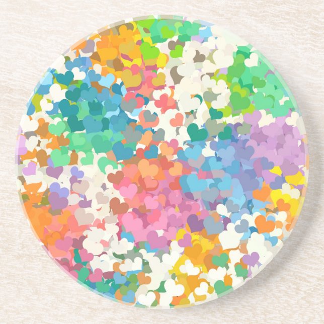 Porta-copos Pastel Confetti Hearts (Frente)