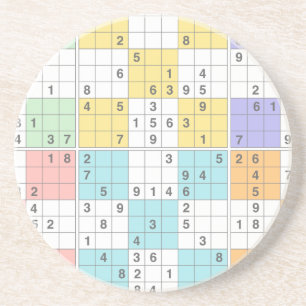 Porta-copos pastel sudoku