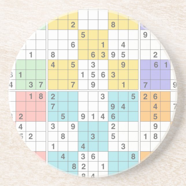 Porta-copos pastel sudoku (Frente)