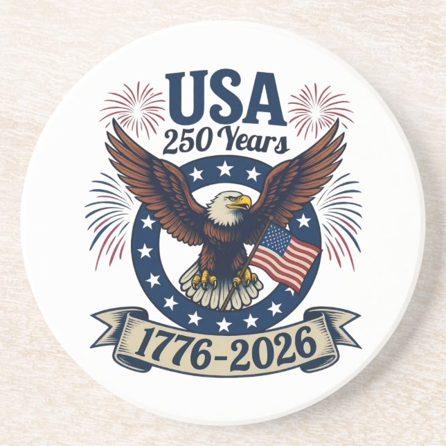 Porta-copos Patriotic American Eagle 250 Years 1776-2026 (Frente)