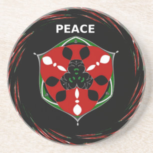 Porta-copos "Paz: com Emblema de Escudo" Impressão de Arte