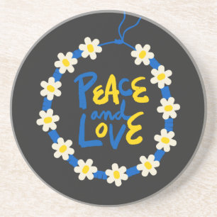 Porta-copos Paz e Amor Ucrânia Flor Wreath Sandstone