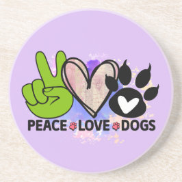 Porta-copos Peace Love Dogs Coaster – Boho Pet Lover Gift