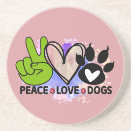 Porta-copos Peace Love Dogs Coaster – Boho Pet Lover Gift