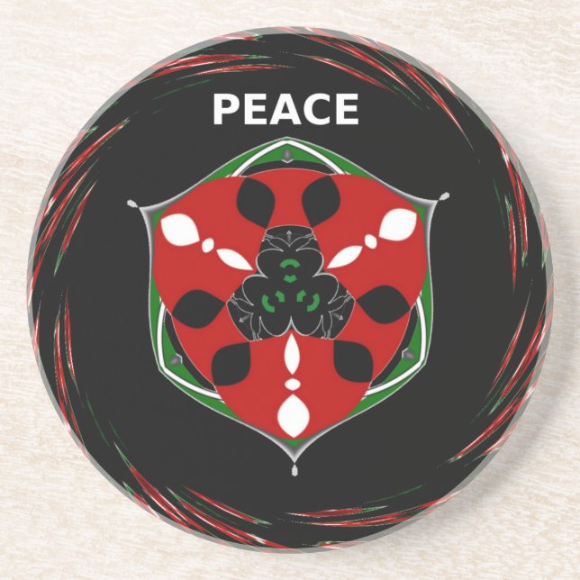 Porta-copos "Peace: with Shield Emblem" Art Impressão (Frente)