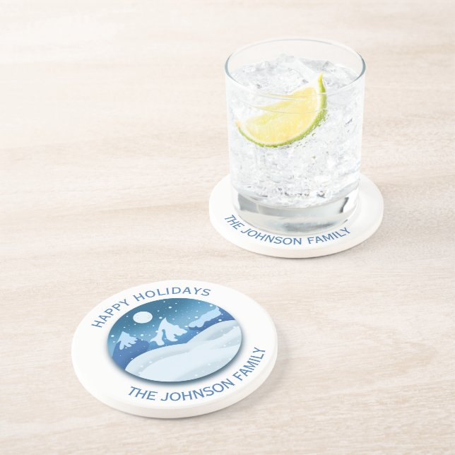 Porta-copos Peaceful Frosted Landscape Custom (Lateral)