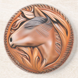 Porta-copos Pedra Simulada Única De Cabeça De Couro