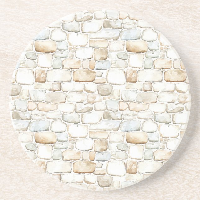 Porta-copos Pedras Falsas Cinza Branco Creme (Frente)