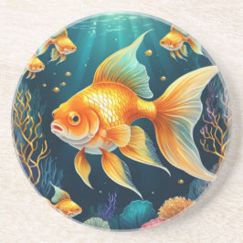 Porta-copos Peixes Dourados submarinos