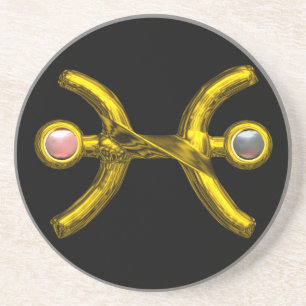 Porta-copos PEIXES DOURADOS ZODIAC BIRTHDAY Pearls,Preto