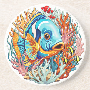 Porta-copos Peixes Tropicais Vibrações Coloridas de Verão