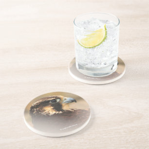 Porta-copos Perfil Vignetado de um Falcão Peregrino