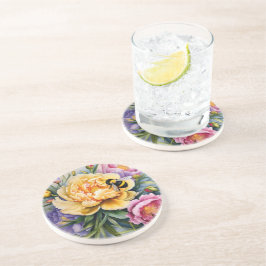 Porta copos personalizada de flores e abelhas