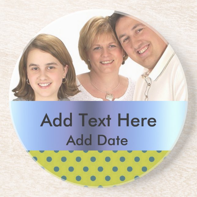 Porta copos personalizada do arenito da foto (Frente)