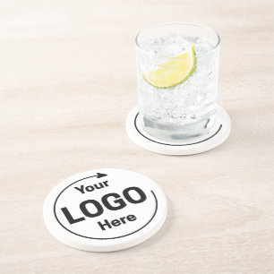 Porta-copos Personalizado Logotipo Empresarial Branco Redondo 