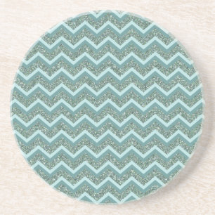 Porta-copos Personalize esta Glitter Teal ZigZag