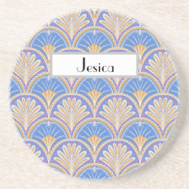 Porta-copos Personalize Indigo Scallop Petal Sandstone Coaster